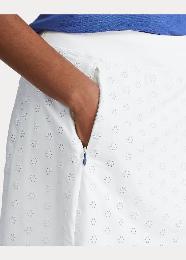 Ralph Lauren Eyelet Golfové Skort Bílé | 6fRB1gMI