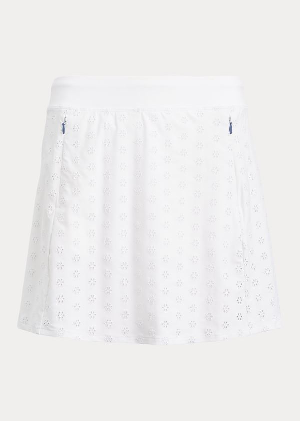 Ralph Lauren Eyelet Golfové Skort Bílé | 6fRB1gMI