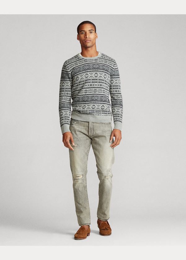 Ralph Lauren Fair Isle Bavlněné-Blend Svetrové Šedé | TPDaZrGD