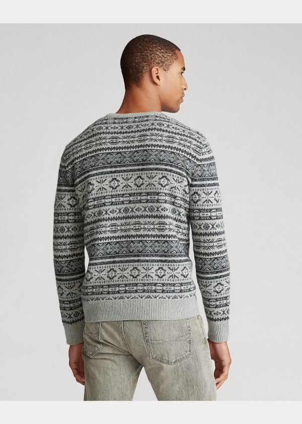 Ralph Lauren Fair Isle Bavlněné-Blend Svetrové Šedé | TPDaZrGD