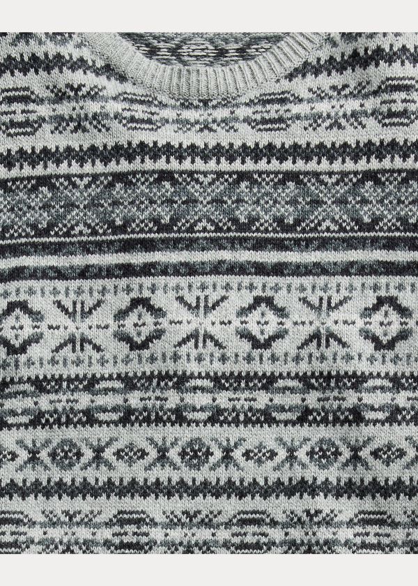 Ralph Lauren Fair Isle Bavlněné-Blend Svetrové Šedé | TPDaZrGD