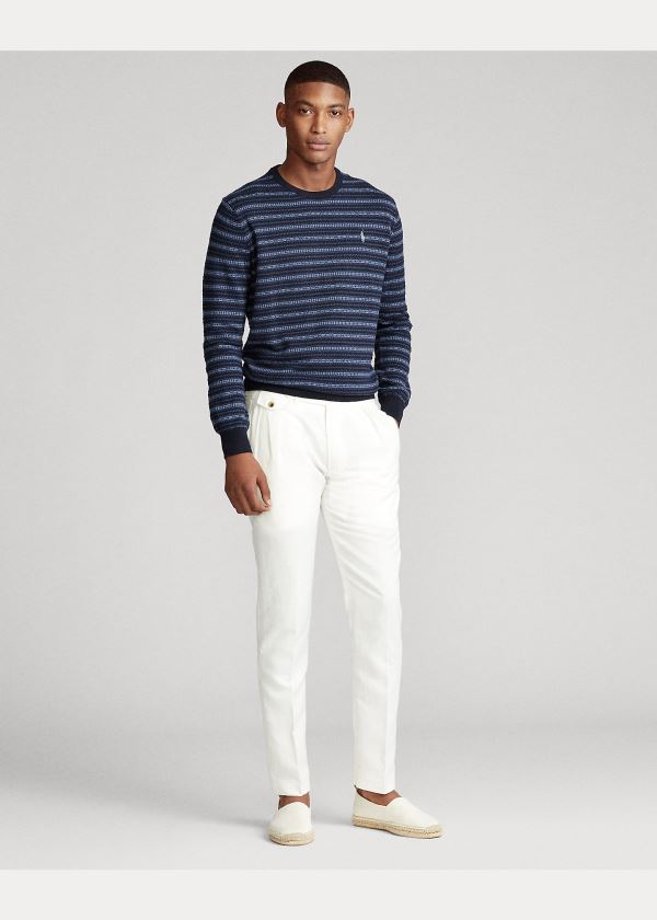 Ralph Lauren Fair Isle Bavlněné Svetrové Tmavě Blankyt Bílé Proužek | HGaiSIi8