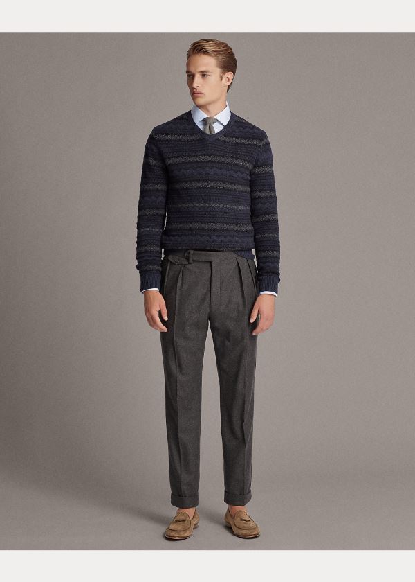 Ralph Lauren Fair Isle Cashmere Svetrové Tmavě Blankyt Viacfarebný | JvJNTFcs