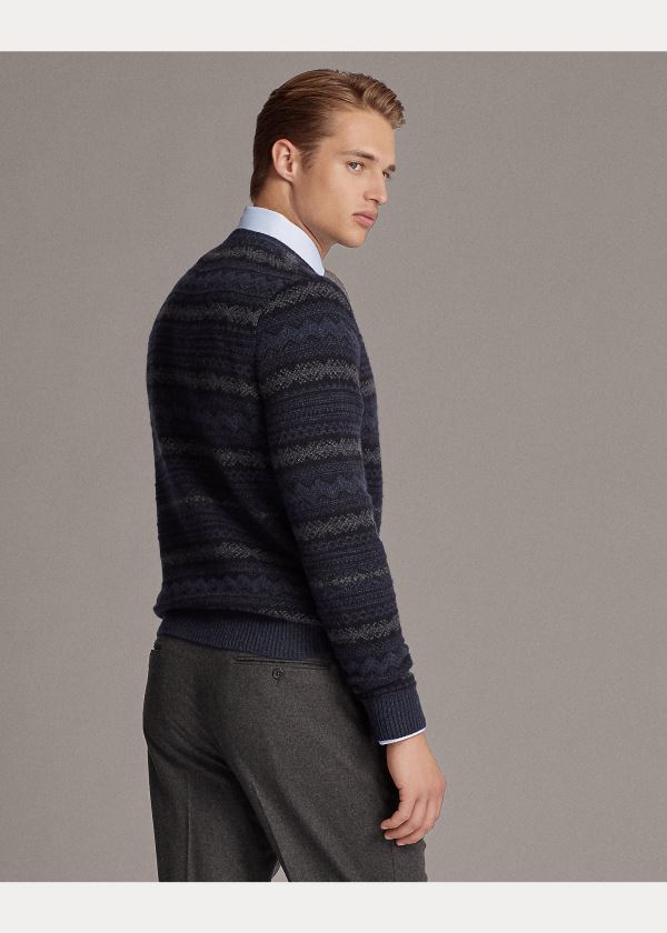 Ralph Lauren Fair Isle Cashmere Svetrové Tmavě Blankyt Viacfarebný | JvJNTFcs