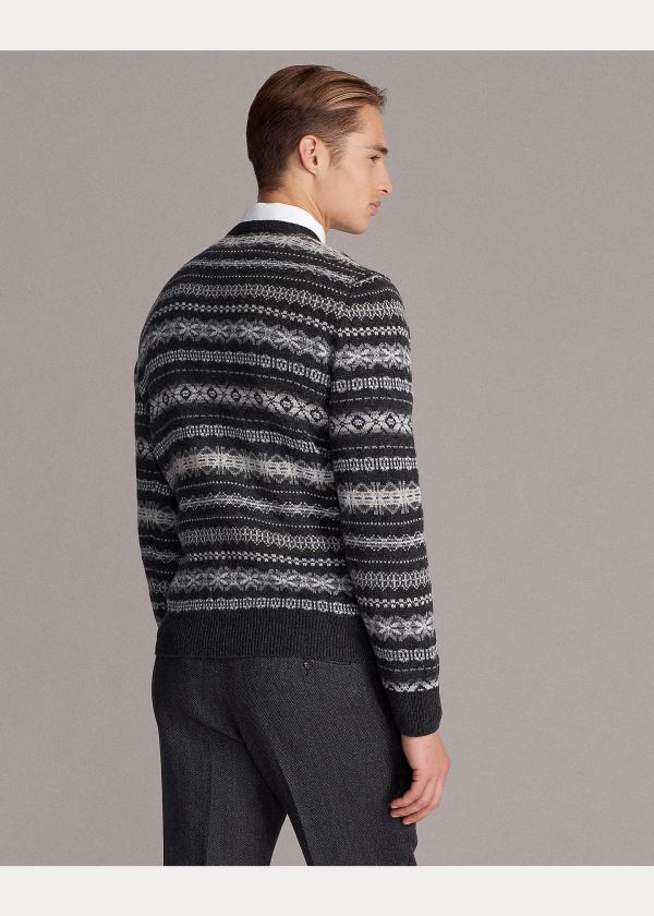Ralph Lauren Fair Isle Cashmere Svetrové Tmavě Šedé | Zd03MYtE