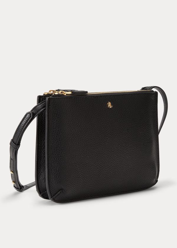 Ralph Lauren Faux-Læder Carter Crossbody Černé | TW5lfm8l
