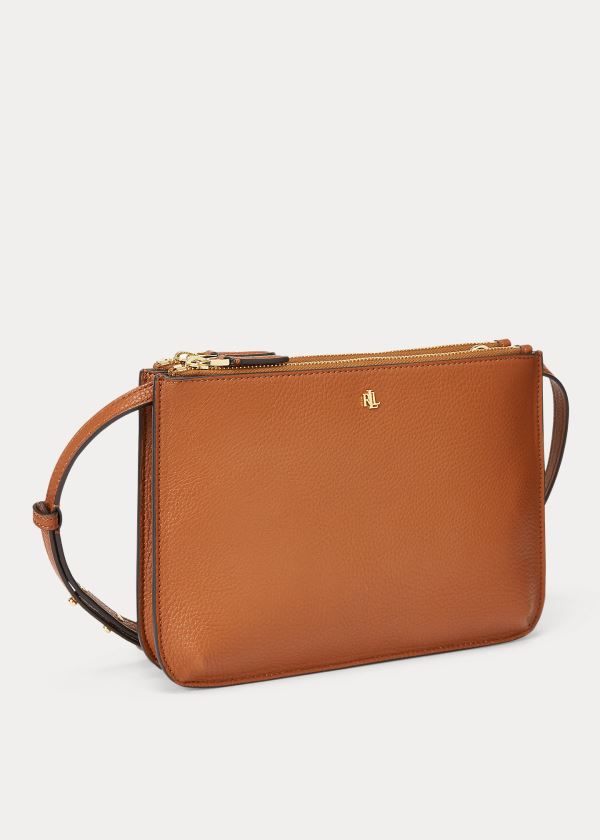 Ralph Lauren Faux-Læder Carter Crossbody Hnědé | UoLktyGk