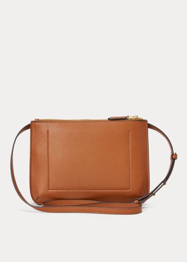 Ralph Lauren Faux-Læder Carter Crossbody Hnědé | UoLktyGk