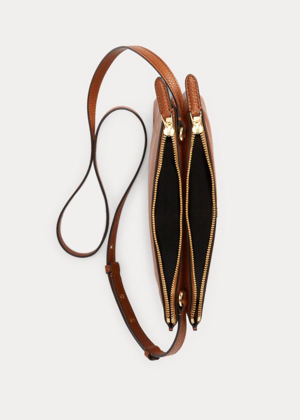 Ralph Lauren Faux-Læder Carter Crossbody Hnědé | UoLktyGk
