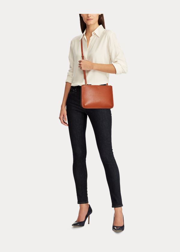 Ralph Lauren Faux-Læder Carter Crossbody Hnědé | UoLktyGk