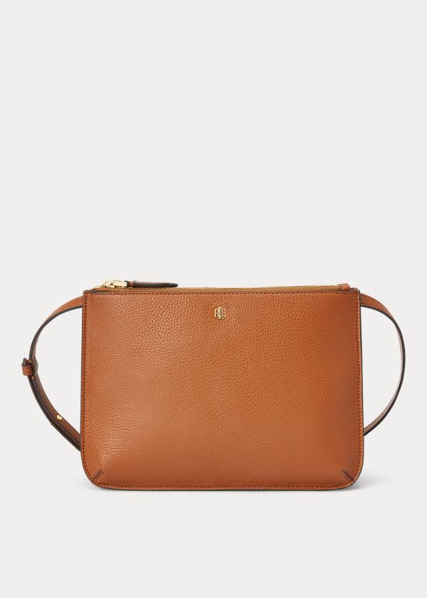 Ralph Lauren Faux-Læder Carter Crossbody Hnědé | UoLktyGk