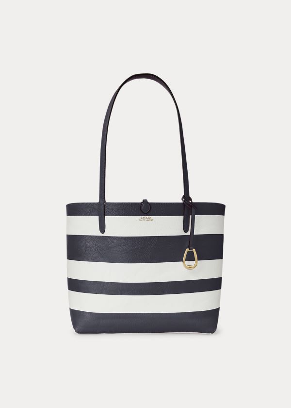 Ralph Lauren Faux-Læder Reversible Tote Tmavě Blankyt | 36rgD7oP