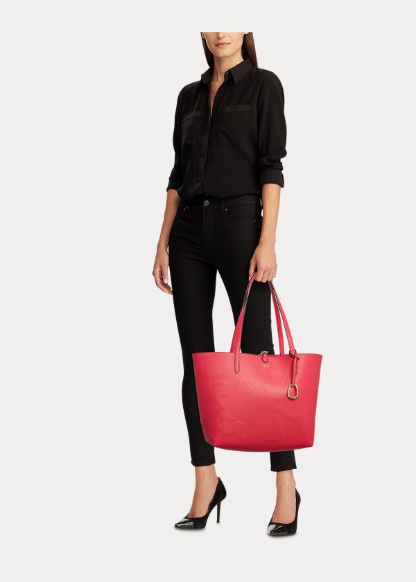 Ralph Lauren Faux-Læder Reversible Tote Červené | Ia3ieuaa