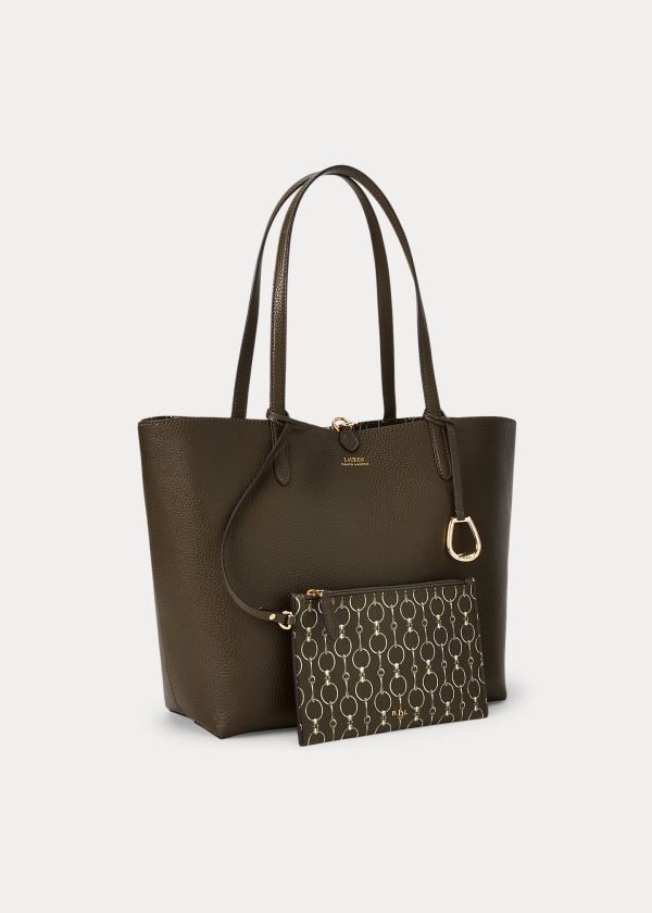Ralph Lauren Faux-Læder Reversible Tote Olivy Zelené | txLAZXWL