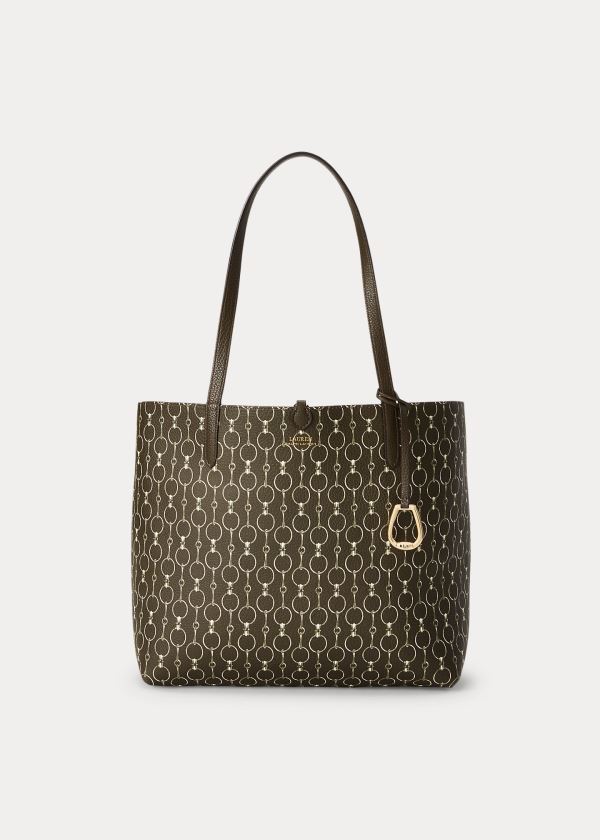 Ralph Lauren Faux-Læder Reversible Tote Olivy Zelené | txLAZXWL