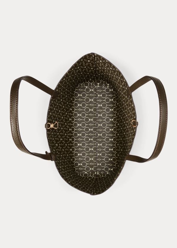 Ralph Lauren Faux-Læder Reversible Tote Olivy Zelené | txLAZXWL