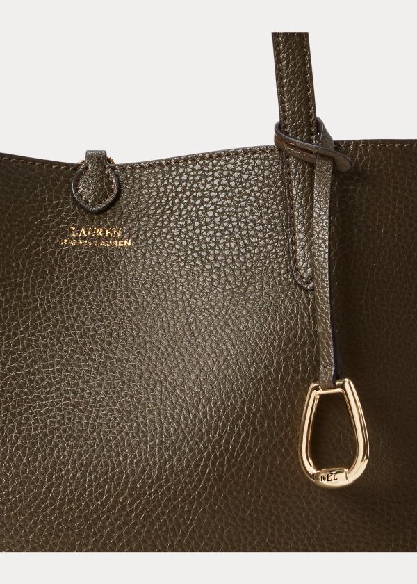 Ralph Lauren Faux-Læder Reversible Tote Olivy Zelené | txLAZXWL