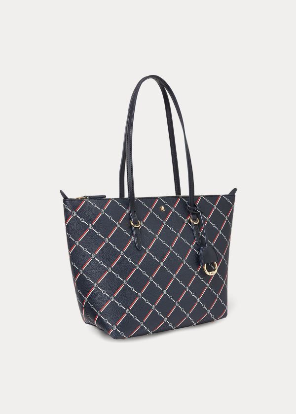 Ralph Lauren Faux-Læder Small Tote Tmavě Blankyt Viacfarebný | sZqKiVX5