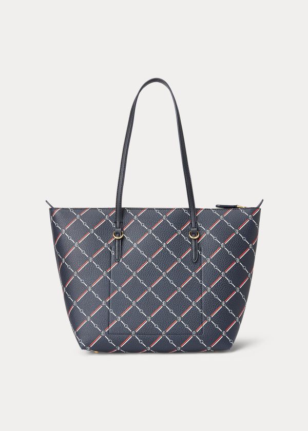 Ralph Lauren Faux-Læder Small Tote Tmavě Blankyt Viacfarebný | sZqKiVX5