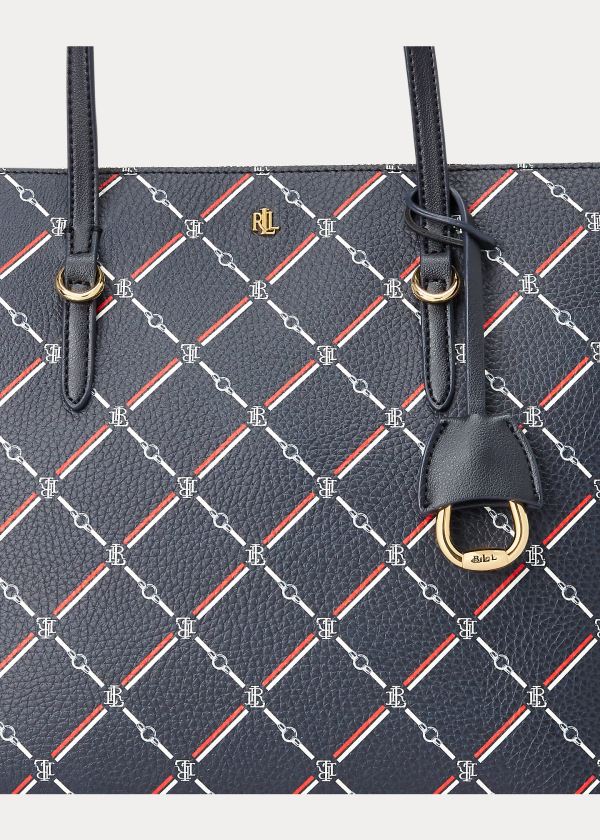 Ralph Lauren Faux-Læder Small Tote Tmavě Blankyt Viacfarebný | sZqKiVX5