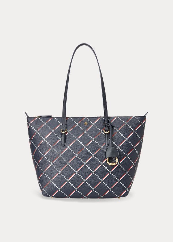 Ralph Lauren Faux-Læder Small Tote Tmavě Blankyt Viacfarebný | sZqKiVX5