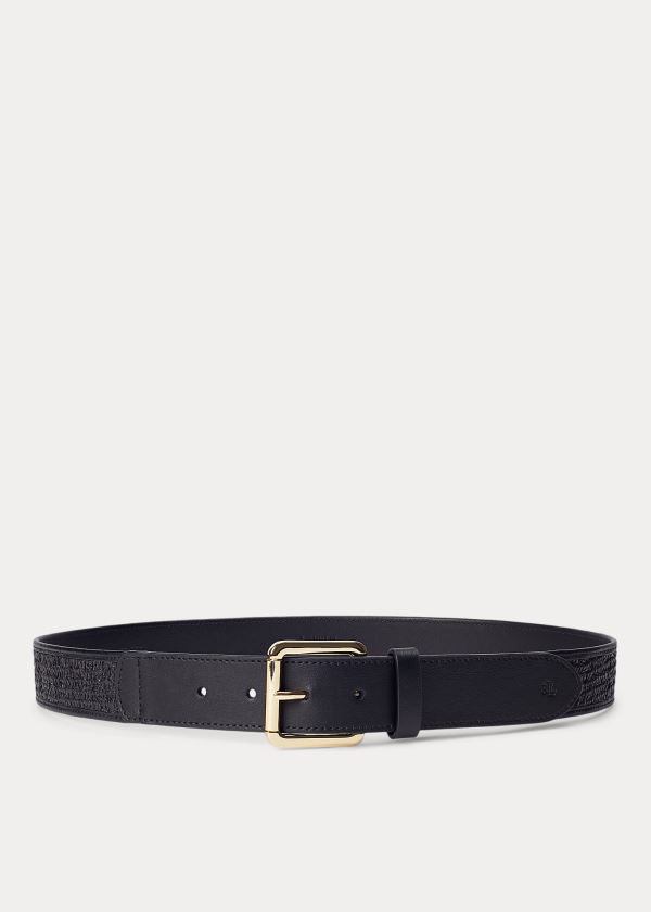 Ralph Lauren Faux-Raffia Belt Černé | r2bXMeFw