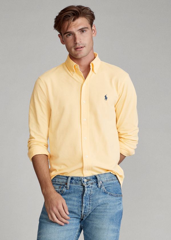 Ralph Lauren Featherweight Mesh Shirt Žluté | KkLCO6tt