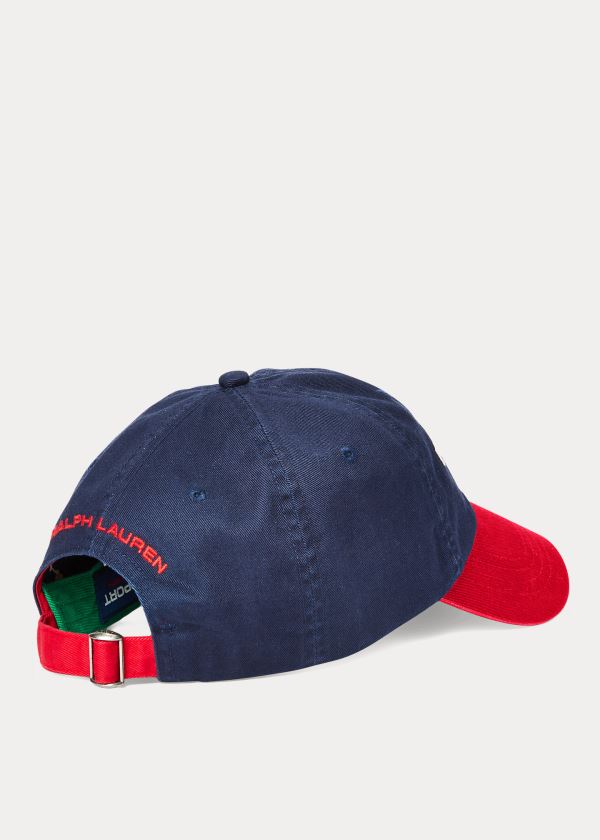 Ralph Lauren Flag Bavlněné Chino Cap Tmavě Blankyt Červené | Rr4kfd4n