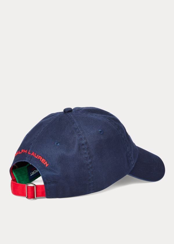 Ralph Lauren Flag Bavlněné Chino Cap Tmavě Blankyt Bílé | rG7Ge2PO