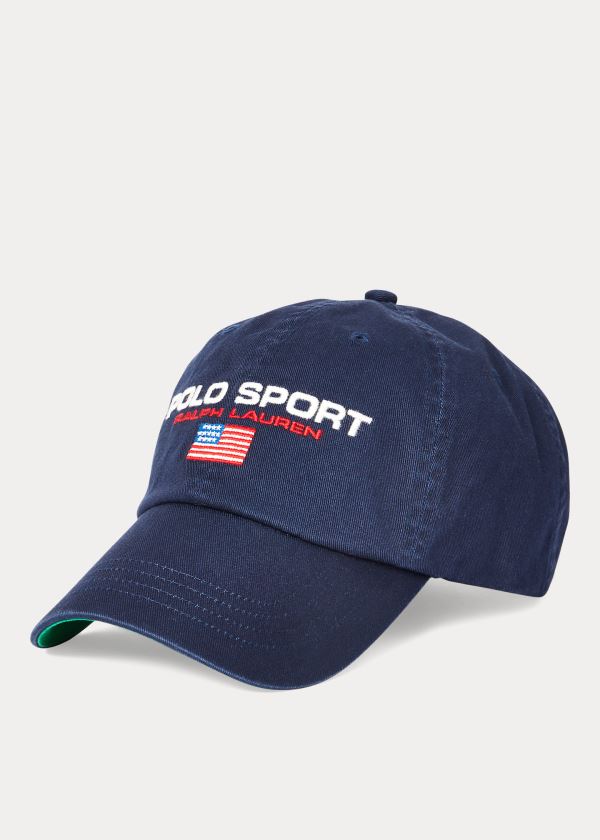 Ralph Lauren Flag Bavlněné Chino Cap Tmavě Blankyt Bílé | rG7Ge2PO