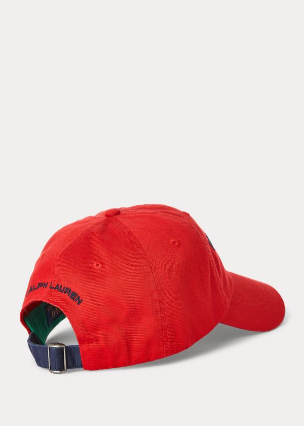 Ralph Lauren Flag Bavlněné Chino Cap Červené | LmaUVQ61