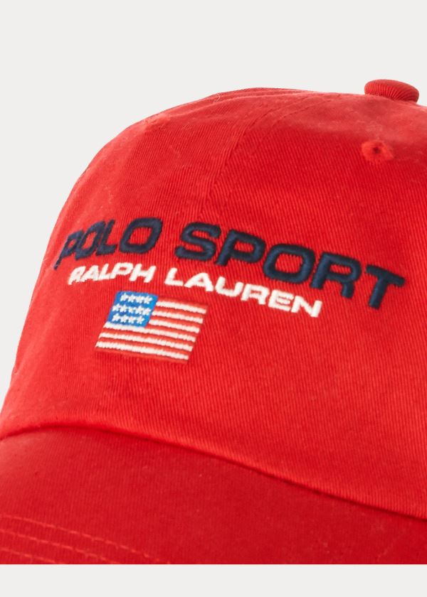 Ralph Lauren Flag Bavlněné Chino Cap Červené | LmaUVQ61