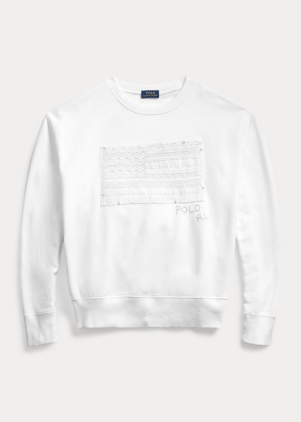 Ralph Lauren Flag Fleece Sweatshirt Bílé | LtwtznCz