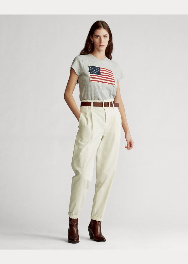 Ralph Lauren Flag Jersey Graphic T-Shirt Šedé Viacfarebný | op7TyxRi