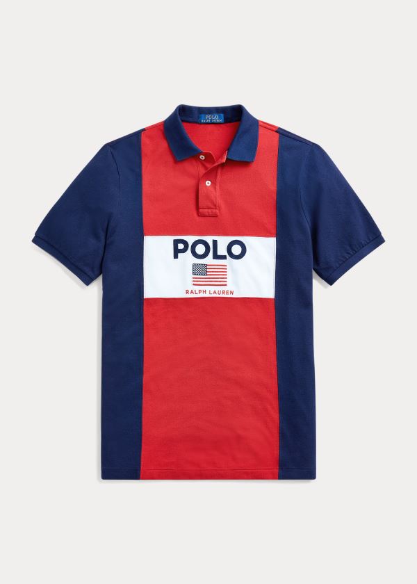 Ralph Lauren Flag Mesh Polo Shirt – All Fits Červené Viacfarebný | UC76Sdf9