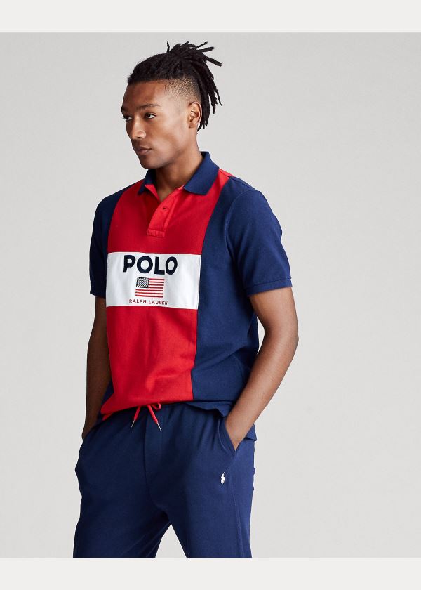 Ralph Lauren Flag Mesh Polo Shirt – All Fits Červené Viacfarebný | UC76Sdf9