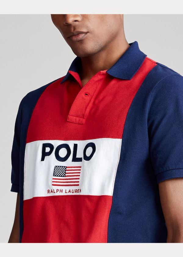 Ralph Lauren Flag Mesh Polo Shirt – All Fits Červené Viacfarebný | UC76Sdf9
