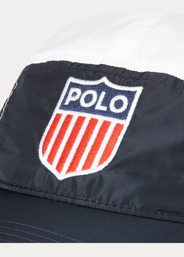 Ralph Lauren Flag Shield Five-Panel Cap Tmavě Blankyt Červené Bílé | GNUEQqj2