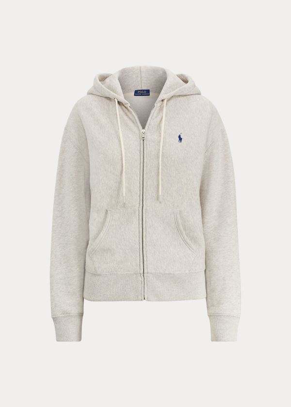 Ralph Lauren Fleece Full-Zip Hoodie Světle Šedé | NOnaOJq4