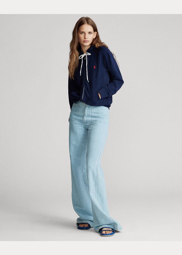 Ralph Lauren Fleece Full-Zip Hoodie Tmavě Blankyt | SaJfSDDY