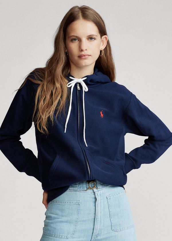 Ralph Lauren Fleece Full-Zip Hoodie Tmavě Blankyt | SaJfSDDY