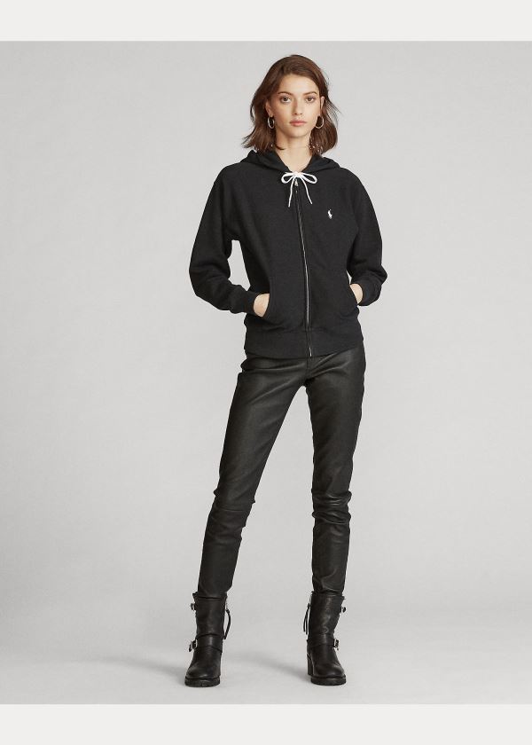 Ralph Lauren Fleece Full-Zip Hoodie Černé | T6G0OVXe