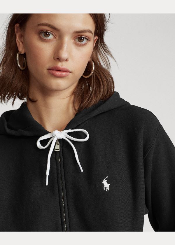 Ralph Lauren Fleece Full-Zip Hoodie Černé | T6G0OVXe