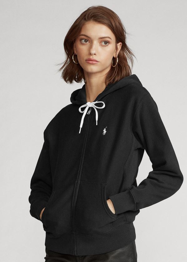 Ralph Lauren Fleece Full-Zip Hoodie Černé | T6G0OVXe