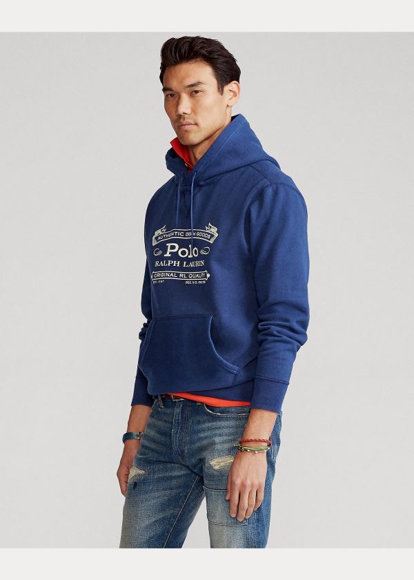 Ralph Lauren Fleece Graphic Hoodie Tmavě Blankyt | 6D5wApdC