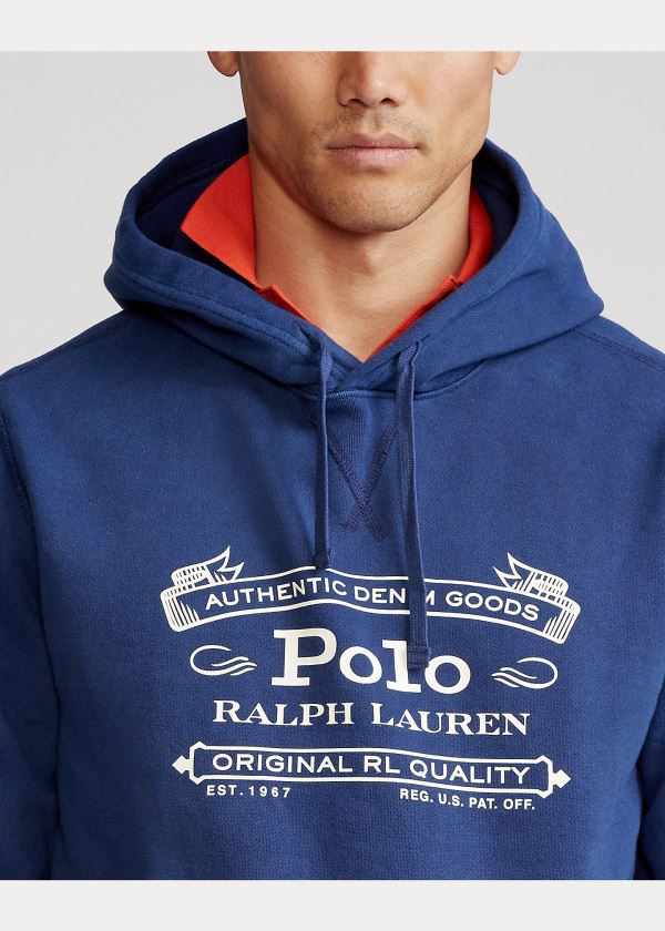 Ralph Lauren Fleece Graphic Hoodie Tmavě Blankyt | 6D5wApdC