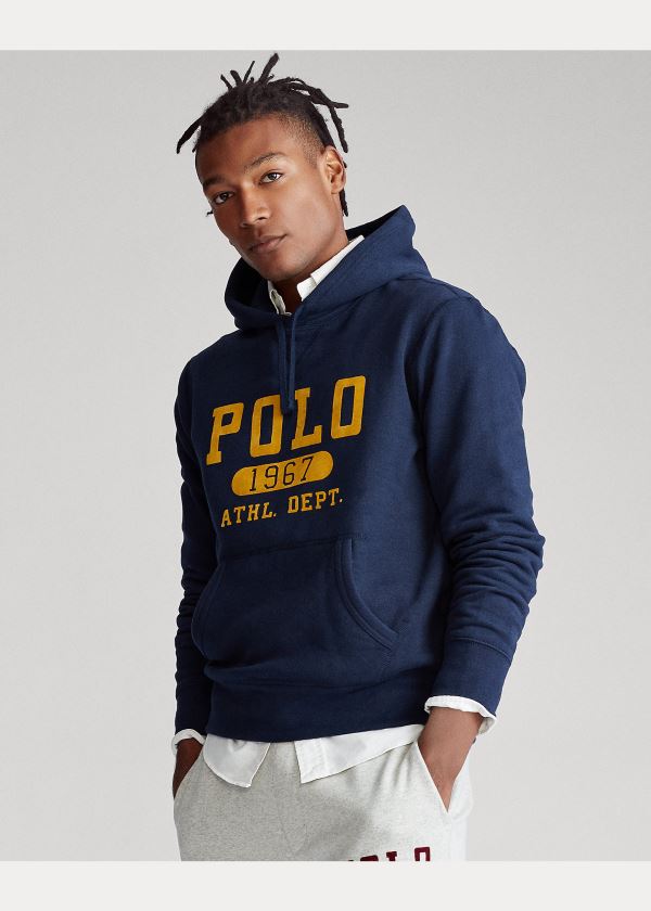 Ralph Lauren Fleece Graphic Hoodie Tmavě Blankyt | MBnO8Lr1