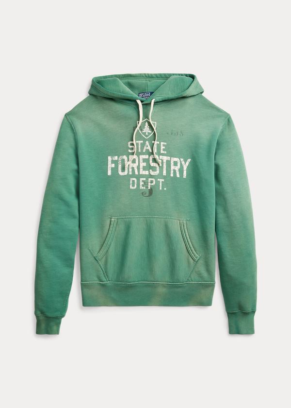 Ralph Lauren Fleece Graphic Hoodie Zelene | GntL34Ay