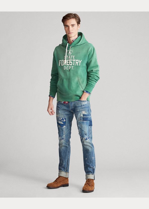 Ralph Lauren Fleece Graphic Hoodie Zelene | GntL34Ay