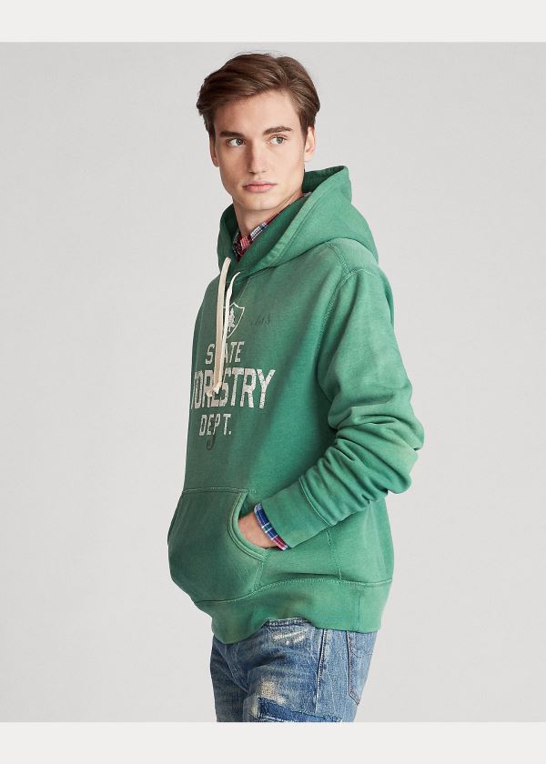 Ralph Lauren Fleece Graphic Hoodie Zelene | GntL34Ay